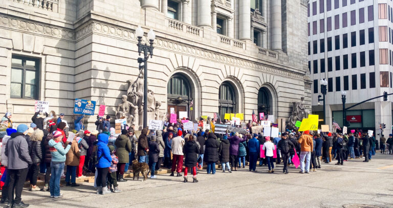 ‘Resist. Wake up. Rise up.’ SH: Rhode Islanders protest Elon Musk, Trump actions