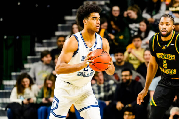 Second-year forward David Fuchs scored a season high 17 points in URI’s loss to George Mason on Saturday. PHOTO CREDIT: Art Pittman/Atlantic 10 Conference | GoRhody.com