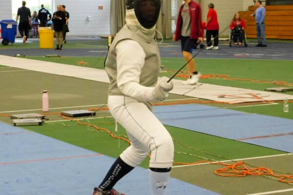 A URI club fencer from Fall 2024. PHOTO CREDIT: URIFencing on Instagram