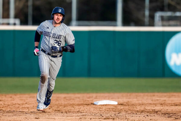 Sixth-year infielder DJ Perron had 11 RBIs and two home runs during URI’s series against William & Mary. PHOTO CREDIT: Charlie Adams | Sports Staff Reporter