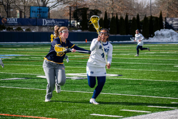 Women’s lacrosse wins their inaugural game on Feb. 17. PHOTO CREDIT: Nora Kelley | Photo Editor