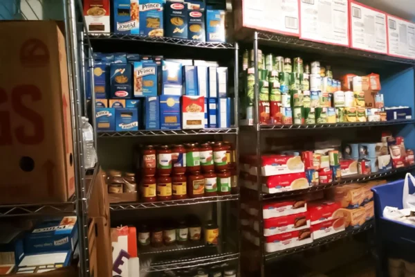 Food storage inside of Rhody Outpost in the Dining Services Warehouse. PHOTO CREDIT: URI.edu