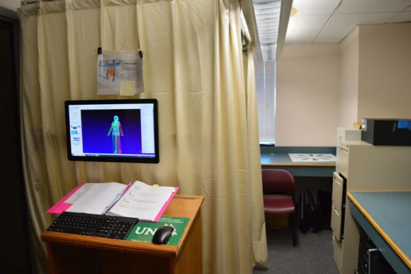 Inside the office of where virtual reality and 3D body scans take place. PHOTO CREDIT: Rhody Today