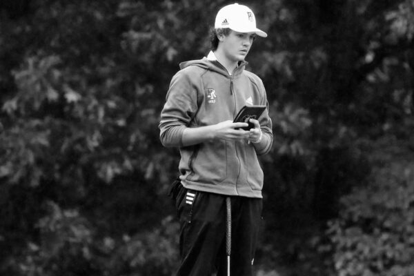 Third-year Aidan O'Donovan shaves off four strokes in his opening round to shoot even par in Round Two of The World Golf Village Collegiate. PHOTO CREDIT: Shane Donaldson / GoRhody.com