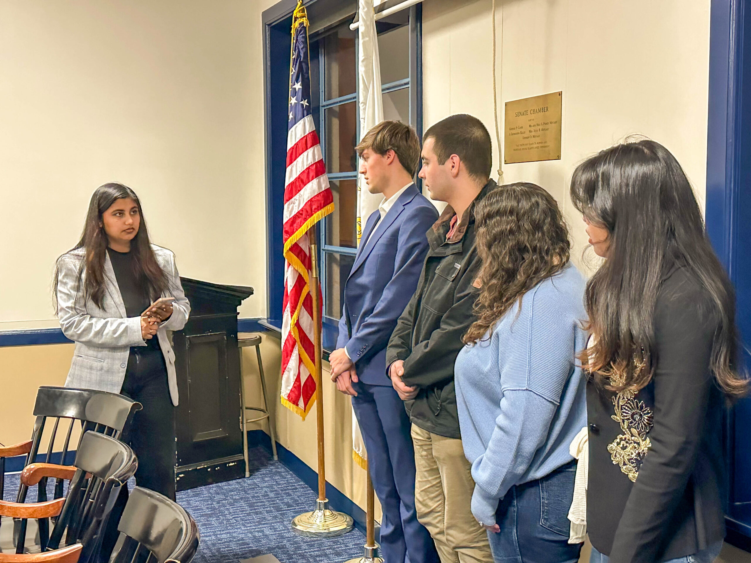 The University of Rhode Island student senate swore in four new senators, approved nominations for a constitution review committee and approved four bills in its meeting on Wednesday.