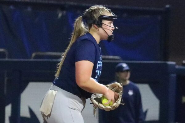 Third-year pitcher Lauren Wasikowski makes her season debut in Rhody’s loss to Presbyterian on Sunday. PHOTO CREDIT: Shane Donaldson / GoRhody.com