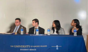 URI Student Senate candidates wait to be introduced in front of the rest of the senate. PHOTO CREDIT: Katelyn Drenga | Staff Reporter
