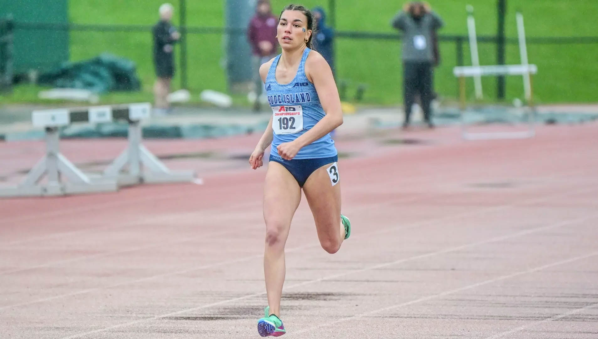 Fifth-year Sydney Federico is a second-year captain of the URI women’s track and field team. PHOTO CREDIT: Mike Scott/GoRhody.com