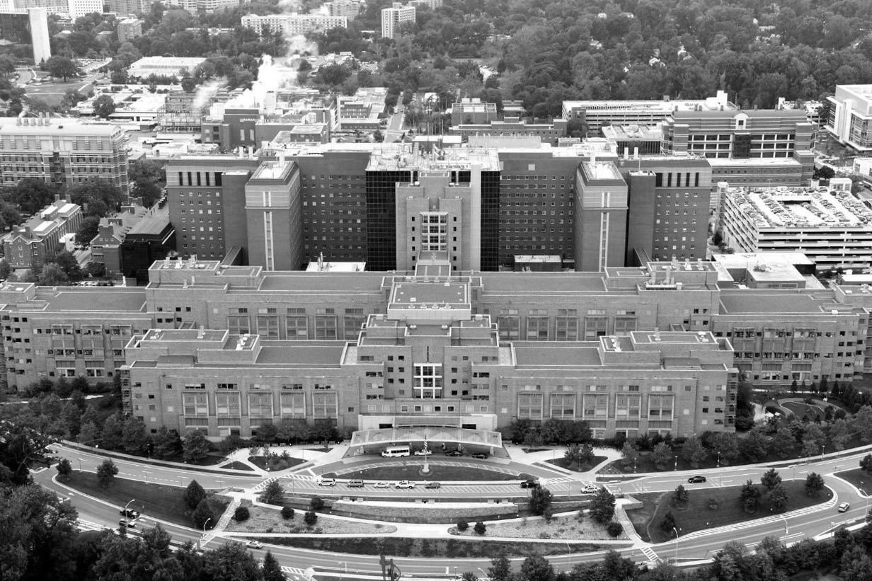 An aerial view of NIH’s campus in Bethesda, Maryland. PHOTO CREDIT: NIH.gov