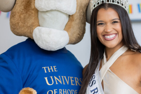 Miss Rhode Island Brianna Vega and Rhody the Ram. PHOTO CREDIT: Skylar Connor | Staff Photographer